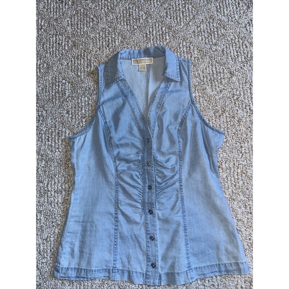 Michael Kors Tops - Michael Kors Women Denim Sleeveless Tank Top Blouse, Size Small SkyBlueWash EUC